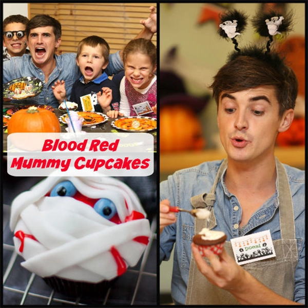 Blood Red Mummy Cupcakes